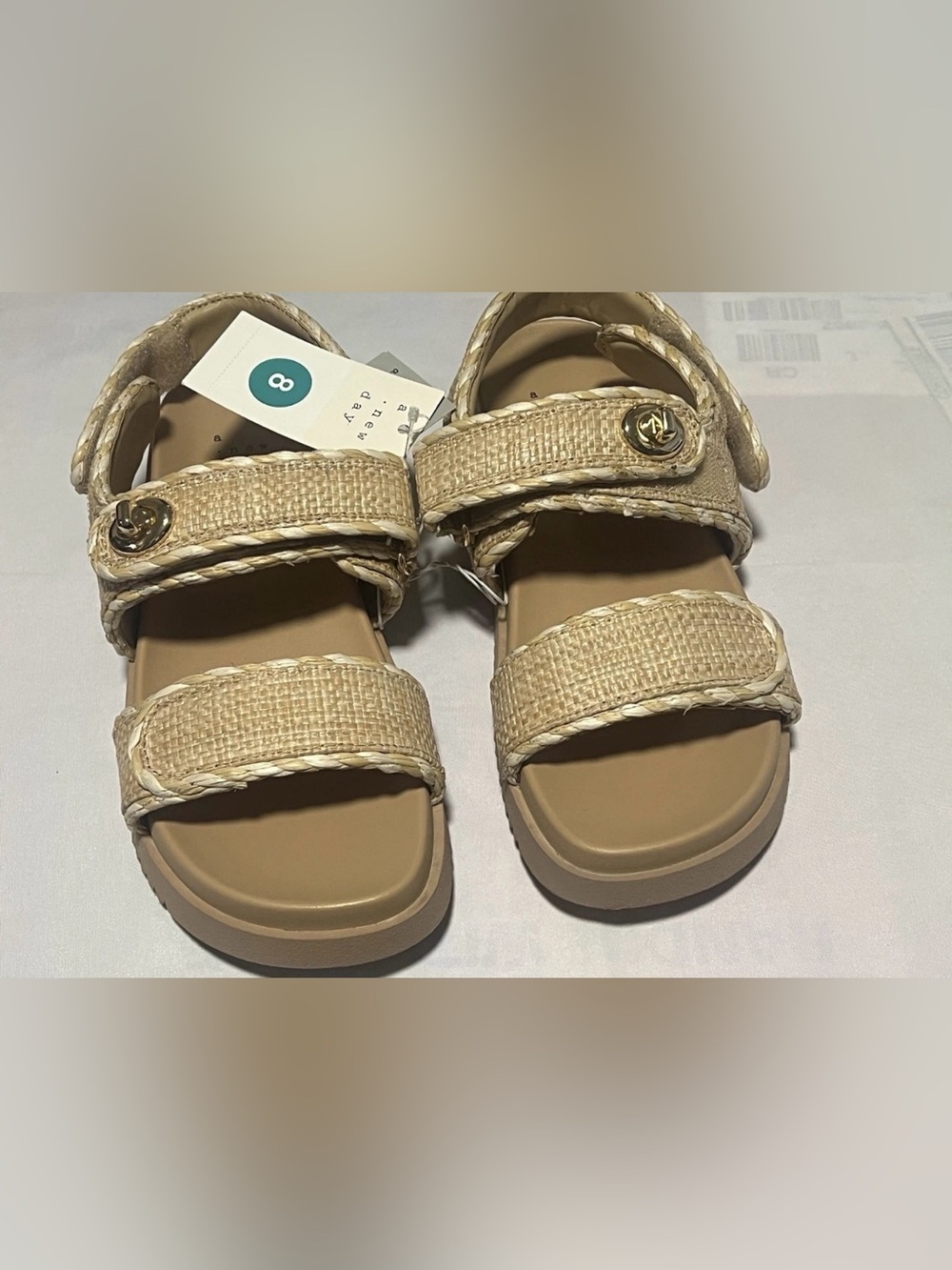 💜a . new day Women's Tilly Raffia Platform contoured footbed Size:8